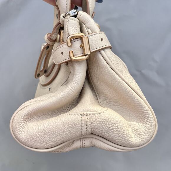 Chloe Chloé Paddington Leather Bag Medium In Ivory Leather Rose Gold Hardware - Picture 10 of 16